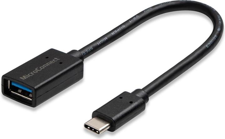 MicroConnect USB3.1CAF02BH USB Cable 3.0 (3.1 Gen 1) USB C USB A Black (0.20 m, USB 3.2 Gen 1)
