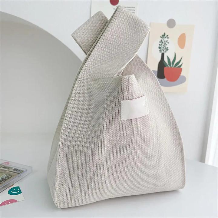 Produktbild Only-Bags.Store Handgefertigte Strickhandtasche Mini Knot Handgelenk-Tasche Casual Tote Bag Student