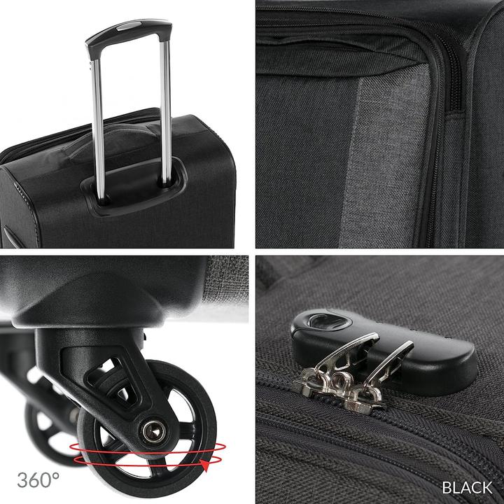 Actual product image Fergé Light Blue and Grey Set of 3 (110 l, Hand luggage (up to 50 litres), L (90 - 115l), XL (from 140l))