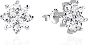 Produktbild Agato - Silver earrings with zircons Snowflakes AGT-E156PW