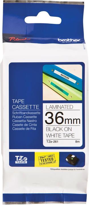 Brother Tze-261 (3.60 cm, White, Black)