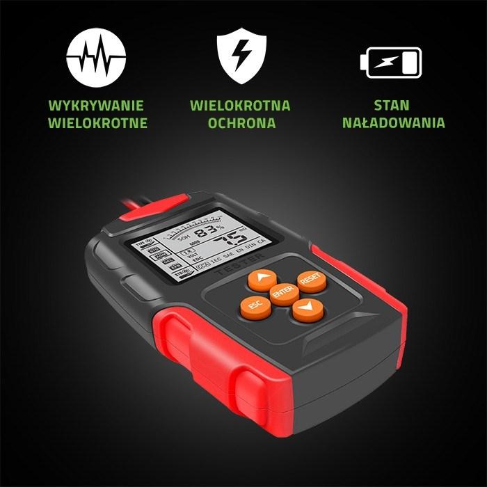 Actual product image Qoltec LCD-Digital-Batterietester