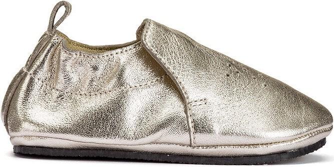 Actual product image La Redoute Collections Gold coloured leather slippers with star motif (21)