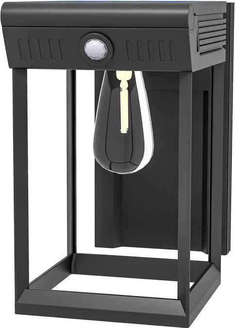 Produktbild Swisshandel24 Solar Wandleuchte LED Aussenleuchte Gartenleuchte warmweiss verstellbar Lichtsensor IP44 Schwarz (160 lm, IP44)