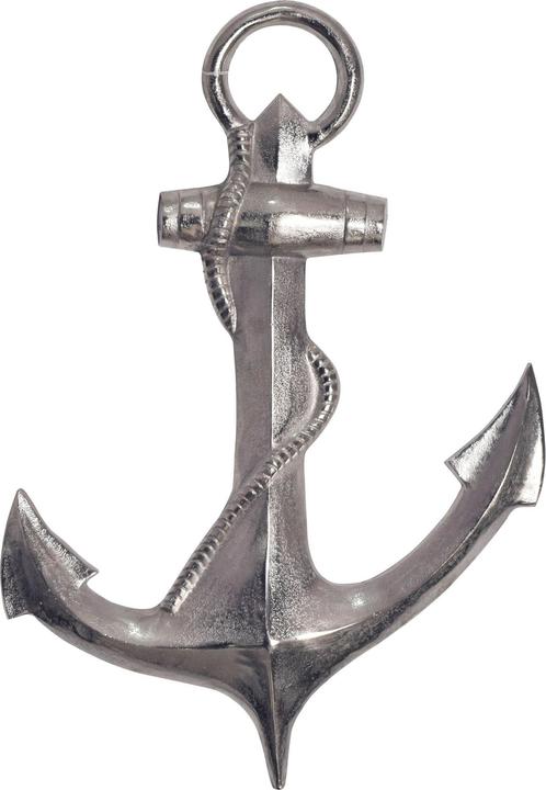 Produktbild FineBuy Deko Anker Wanddeko 70 cm Silber XXL Maritim Aluminium Modern Wohndeko