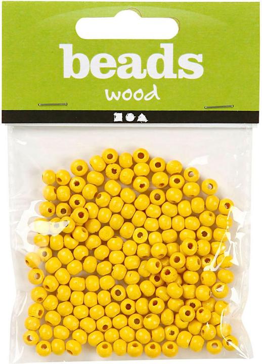 Image du produit Creativ Company Perles en bois jaune, 150 pièces.