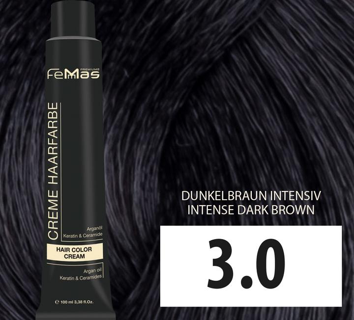 Actual product image FemMas 3.0) Hair Color Dark Brown Intensive 100ml (Dark brown intensive 100ml)