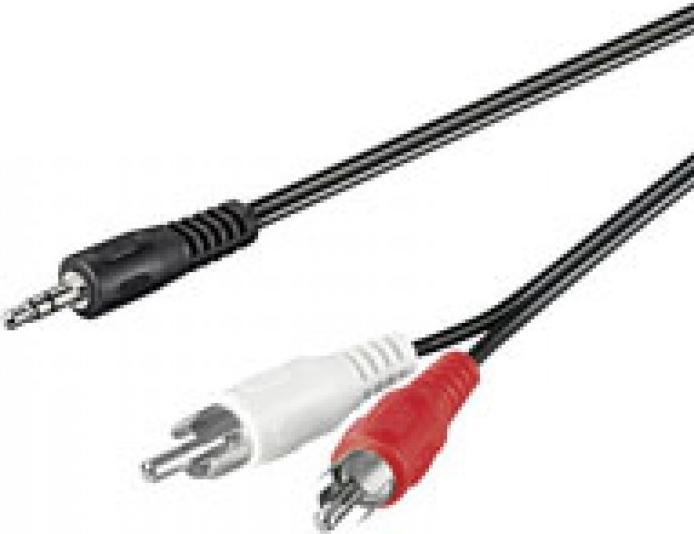 Actual product image AccuCell Audio video cable 1.5 m 3.5 mm stereo plug > 2 x RCA plug (1.50 m)