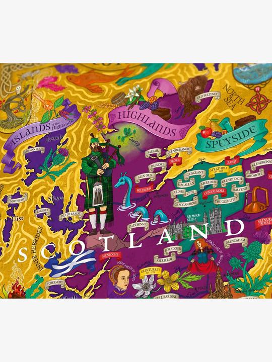 Produktbild Water & Wines Puzzle Whiskey Scotland lila (1000 Teile)