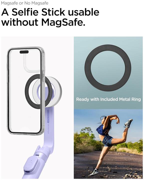 Actual product image Spigen S571W MagSafe Bluetooth Selfie Stick with Tripod - Purple