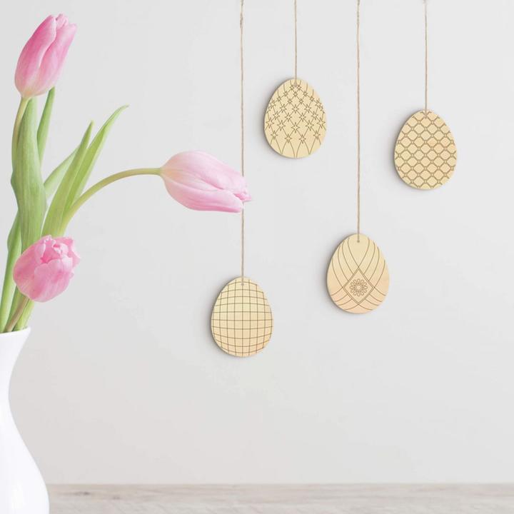 Image du produit Trenddeko Décoration d'arbre Oeufs de Pâques 2 avec suspension (5 x 6 cm)