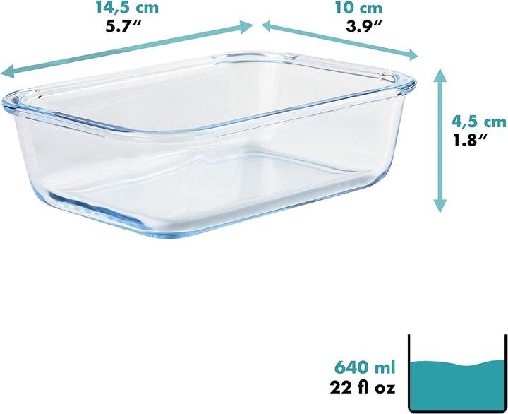 Actual product image Grizzly Fresh food containers, 4 x 640 ml Rectangular (0.64 l)