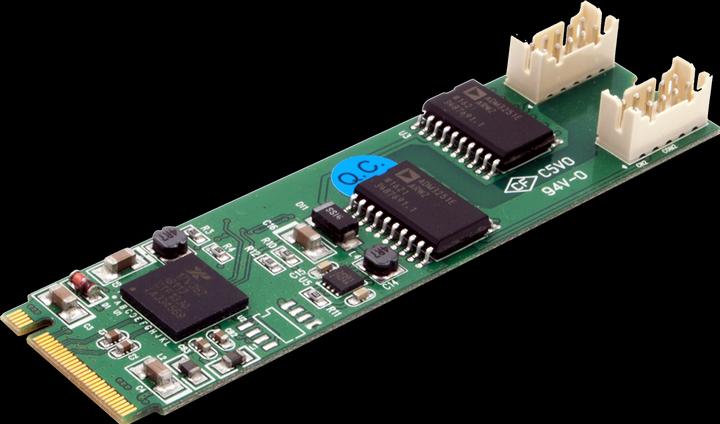 Image du produit Exsys Carte M.2 NGFF 2S série RS-232, 2.5KV Isolation optique (jeu de puces Exar)