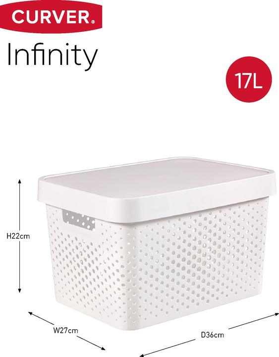 Produktbild Curver INFINITY RECYCLING Boxen mit Lochmuster 2x (35.5 x 26.5 x 22 cm, 50.10 l)