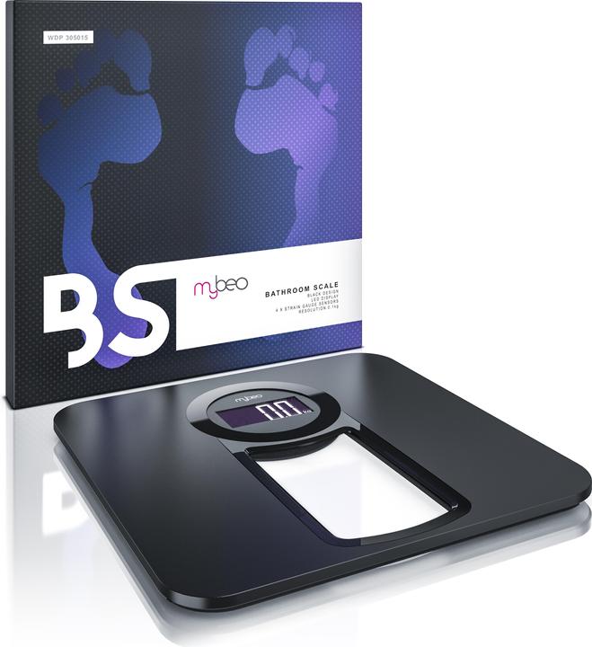 Immagine prodotto Mybeo Bilancia pesapersone digitale, bilancia da bagno con vetro di sicurezza da 6 mm, bilancia personale (150 kg)