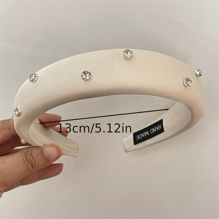 Immagine prodotto Activity Board Elegant Rhinestone-Embellished Polyester Headband - Cute Solid Color Hairband for Dress Up, Single