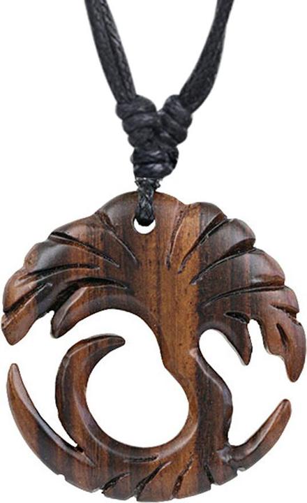 Star Piercing Halskette schwarz Anhänger Baum des Lebens aus Narra Holz (ohne Messing, Organisch)