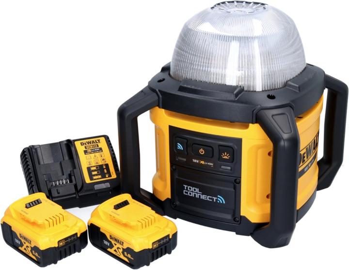 Produktbild DeWalt DCL 074 P2 Akku Baustellenstrahler Strahler 18 V 5000 lm 4000 Kelvin + 2x Akku 5,0 Ah + Ladeg (5000 lm)