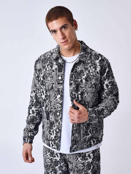 Project X Paris jeansjacke mit abstraktem muster (XL)