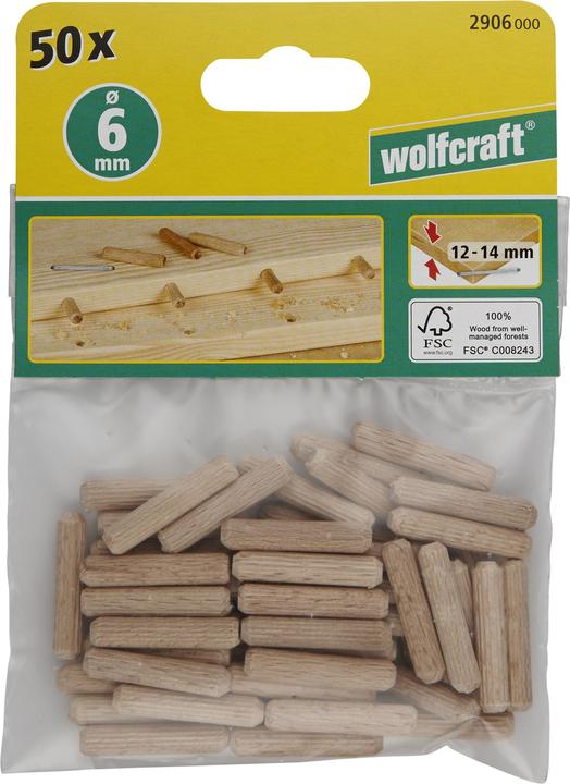 Actual product image wolfcraft wolfcraft 50 Langholzdübel Buche ø6x30mm (50 pcs.)