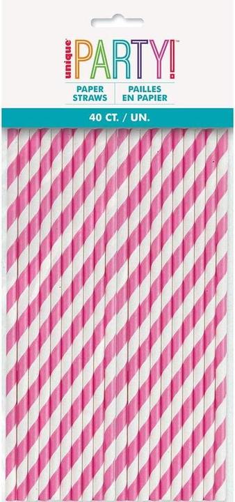 Produktbild Unique Party Einwegtrinkhalme Mit Streifen 40erPack (40 x)