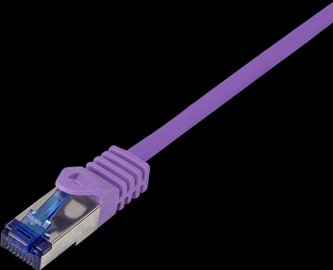 Produktbild LogiLink Patchkabel Ultraflex, Kat.6A, S/FTP, 0,5 m, violett (S/FTP, CAT6a, 0.50 m)