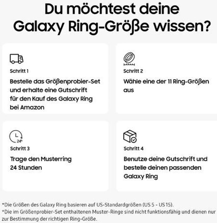 Valori nutrizionali e ingredienti Samsung Galaxy Ring Sizing Kit