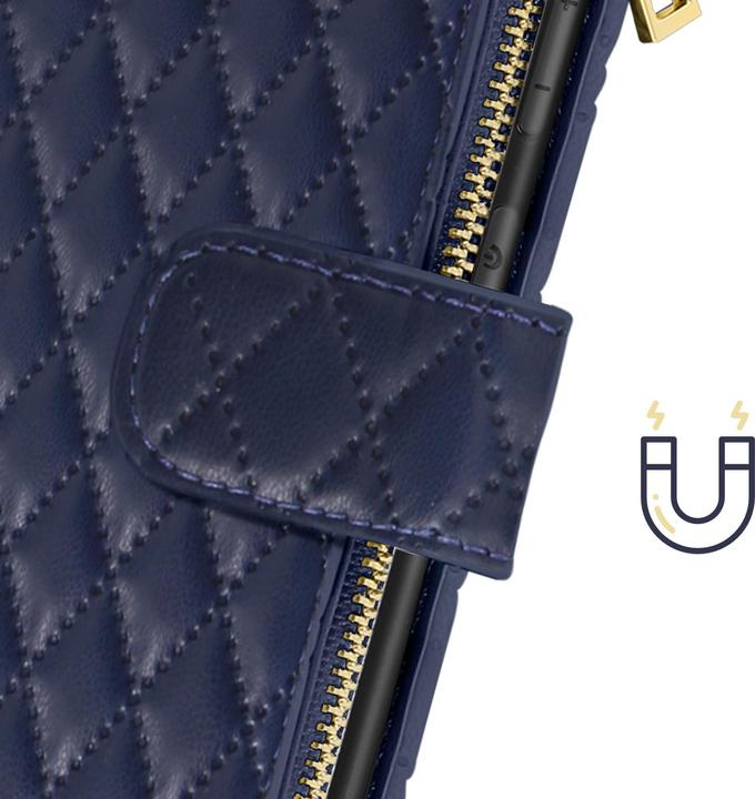 Immagine prodotto Avizar Serie di cover per portafogli con charm trapuntato (Samsung Galaxy S24 Ultra)