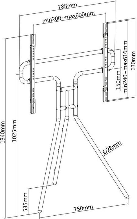 Actual product image Xantron Easel TV tripod ECO-SS600 (Universal, 70", 40 kg)