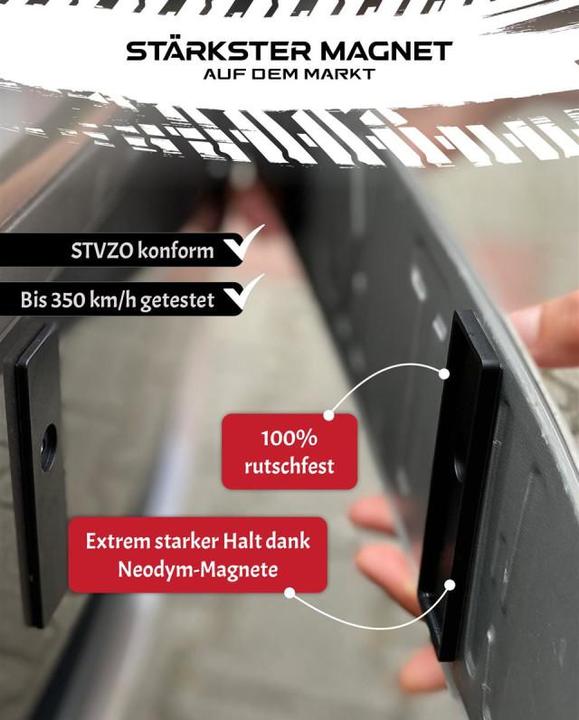 Actual product image Ivality Number Plate Holder Magnet Extension Show Number Plate (Front + rear, Universal)