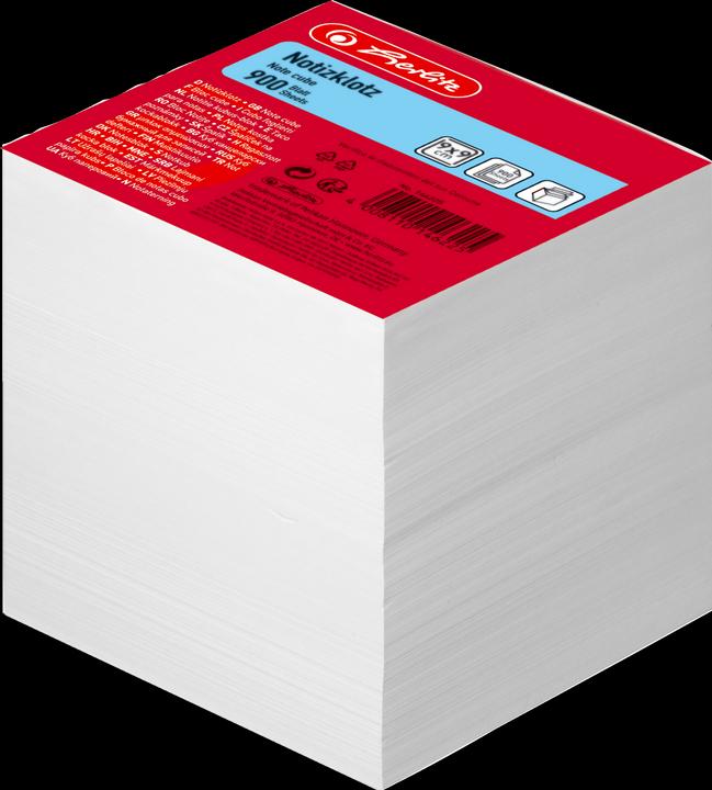 Herlitz Zettelklotz, 90 x 90 mm, weiss, 80 g-qm Inhalt: 900 Blatt (geleimt) (9 x 9 cm)