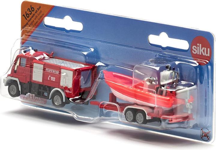 Image du produit Siku Les pompiers de l'Unimog avec leur bateau