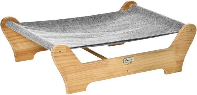 Immagine prodotto Swisshandel24 Letto per gatti con struttura amaca per gatti nido rialzato per gatti con morbido cuscino in legno (Gatto)