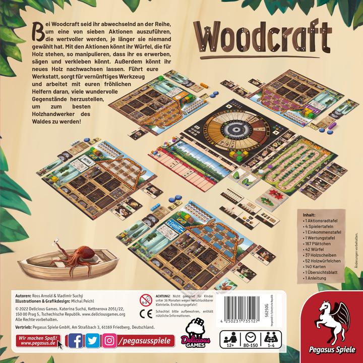 Actual product image Pegasus Woodcraft, board game, for 1-4 players, from 12 years (DE edition) (German)