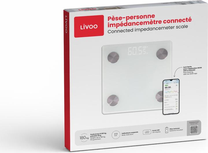Immagine prodotto Livoo Scala dell'impedenziometro collegato (180 kg)