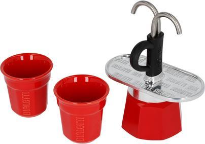 Produktbild Bialetti Mini Express Kaffeemaschine rot 2tz + 2 Tassen (2 T.)