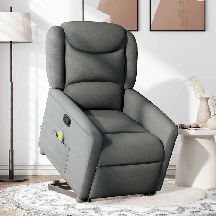 Produktbild VidaXL Massagesessel mit Aufstehhilfe Dunkelgrau Stoff