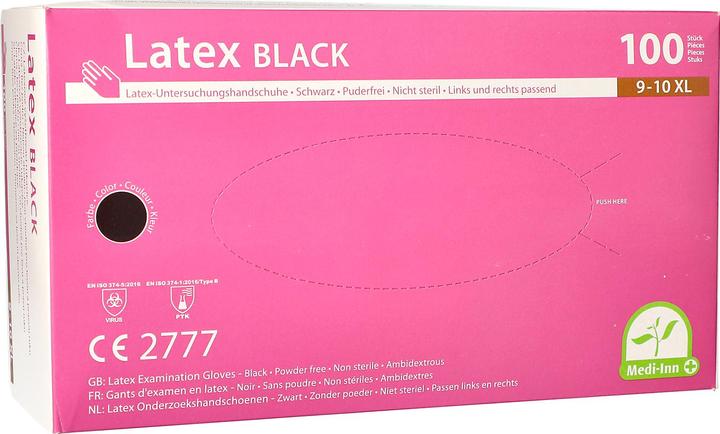 Produktbild Papstar Einmalhandschuhe Medi-Inn® PS Latex Black, für links & rechts, puderfrei, nicht steril, leben... (XL)