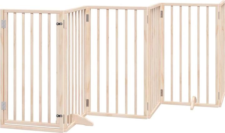 Produktbild VidaXL Hundetor mit Tür Absperrgitter Hunde Schutzgitter Faltbar 9-tlg. Holz
