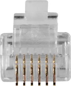 Image du produit Connecteur modulaire RJ12 (6P/6C) pour câble plat. Unité : Sac 25 pcs