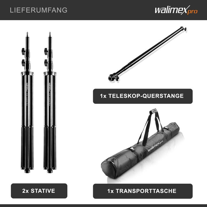 Produktbild Walimex Teleskop Hintergrundsystem 1.2 - 3m (120 cm, 256 cm)