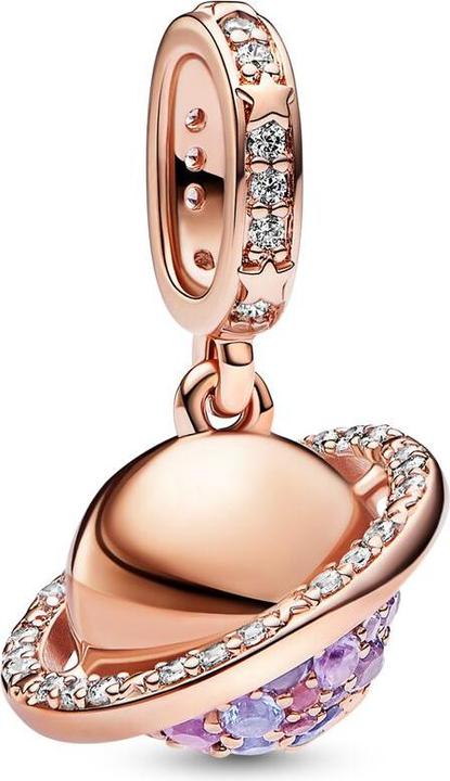 Actual product image Pandora Planet Saturn sparkling charm (Metal, rose gold-plated)