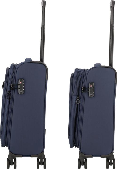 Image du produit D&N Travel Line 9704 4 roues trolley cabine S 55 cm avec soufflet extensible (38 l, Bagage à main (jusqu'à 50l))