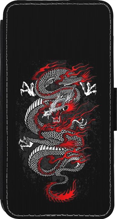 Produktbild PhoneLook Hülle Wallet schwarz Japanese style Dragon Tattoo Red Black (Apple iPhone 13 Pro)