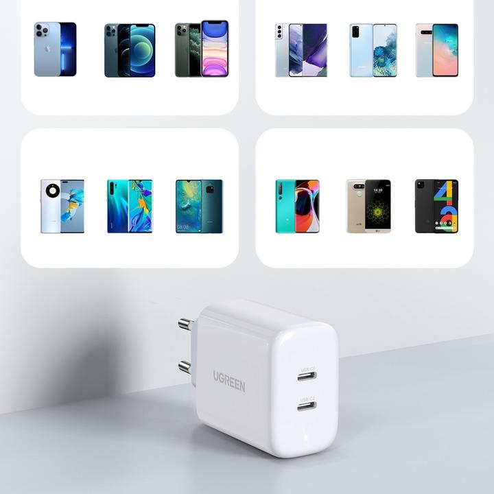 Actual product image Ugreen USB-C+USB-C 40W PD Wall Charger EU (40 W)