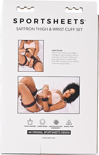 Actual product image Sportsheets - Saffron Thigh & Wrist Cuff Set