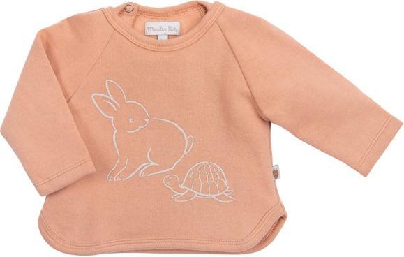 Actual product image Moulin Roty IMPALA sweatshirt 6 months molleton noisette motif tortue et lapin (68)