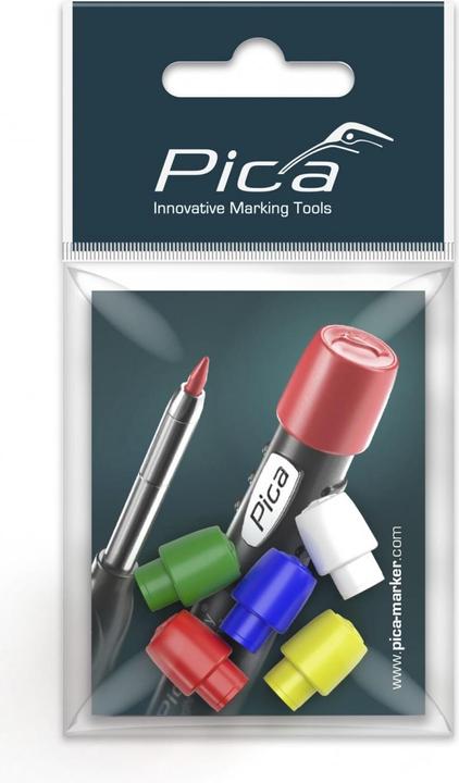 Image du produit Pica Kit d'accessoires capuchons colorés pour Pica-Dry 5 pcs. (Blanc, Jaune, Vert foncé, Bleu, Rouge, 5 x)