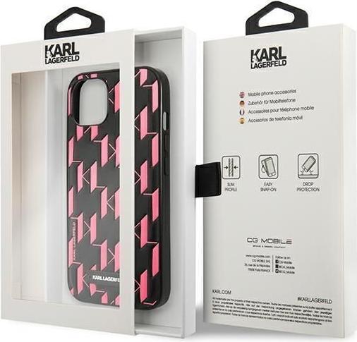 Produktbild Karl Lagerfeld KLHCP13SMNMP1P iPhone 13 mini 5,4 "hardcase pink / pink Monogram Plaque (Apple iPhone 13 mini)