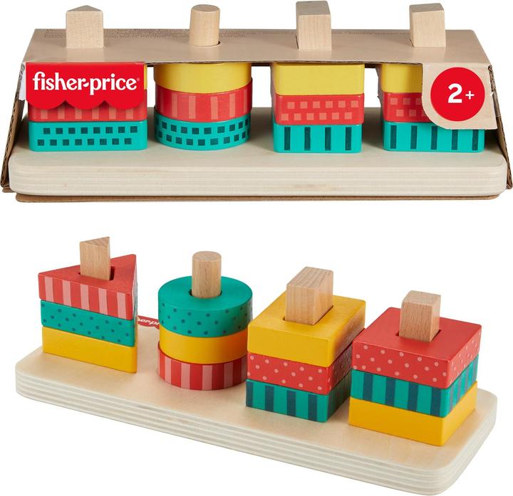 Fisher-Price Buntes Holz-Stapelspielset